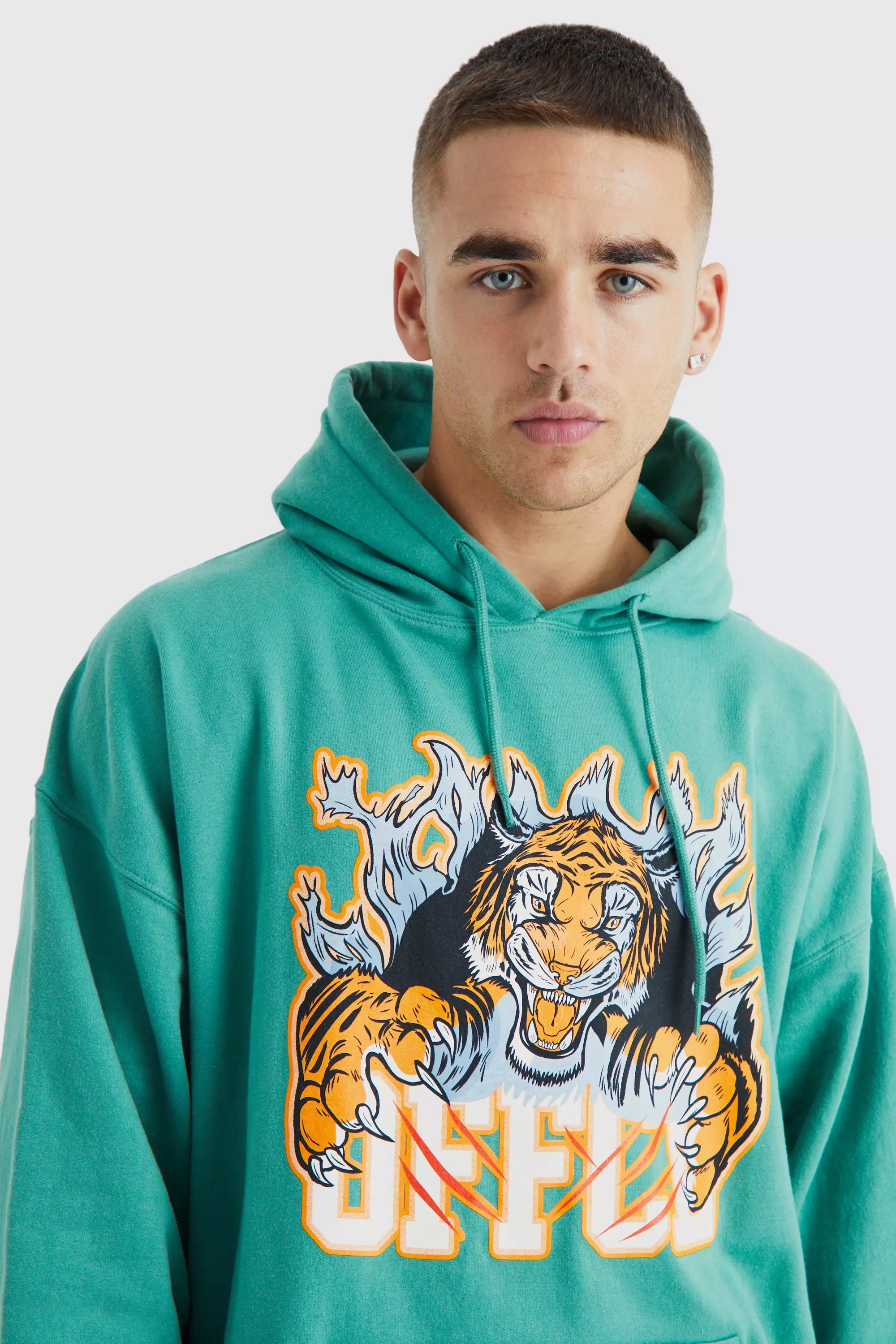 Green hot sale tiger hoodie